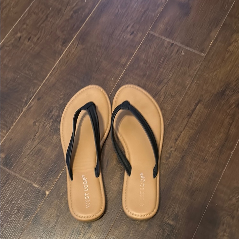 West Loop Black and Tan Sandals